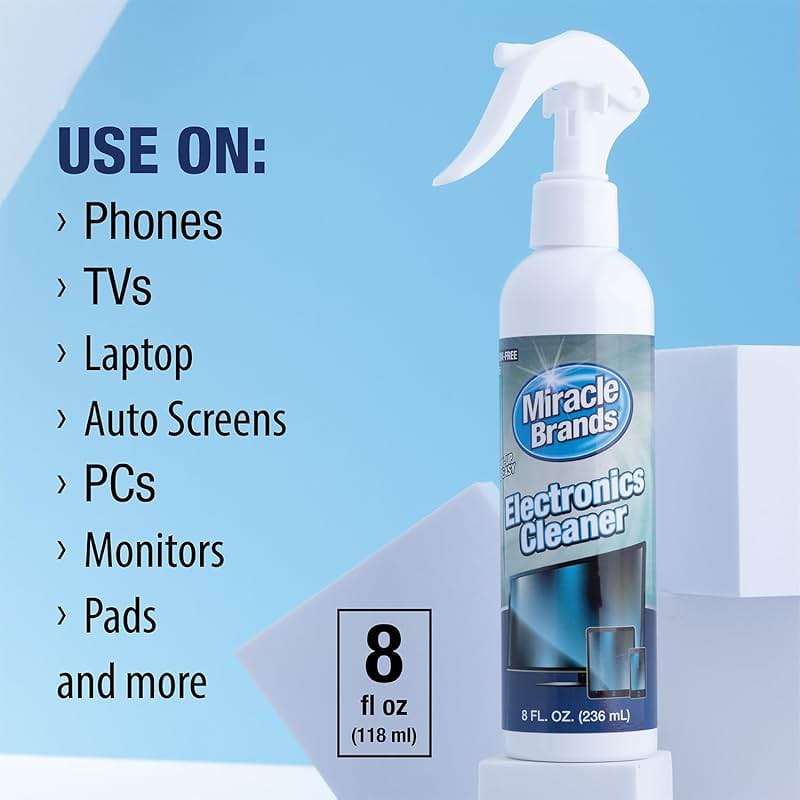MiracleSpray for Electronics Cleaning, Safe Multisurface Cleaner for Any TV, Phone, Monitor, Keyboard, Screen, Computer, Includes Microfiber Towel - 8 Ounce Kit - Image 2