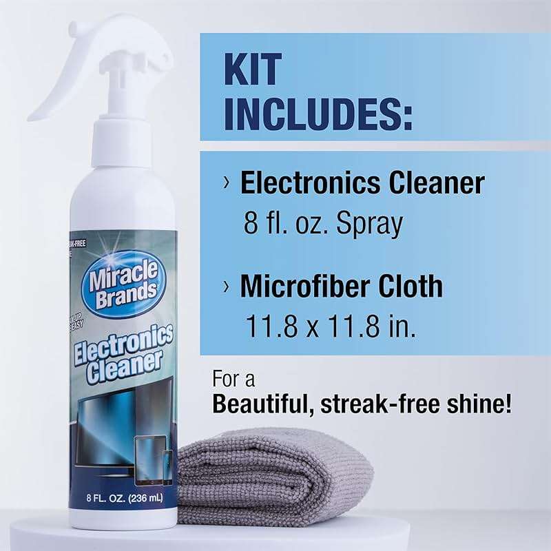 MiracleSpray for Electronics Cleaning, Safe Multisurface Cleaner for Any TV, Phone, Monitor, Keyboard, Screen, Computer, Includes Microfiber Towel - 8 Ounce Kit - Image 3