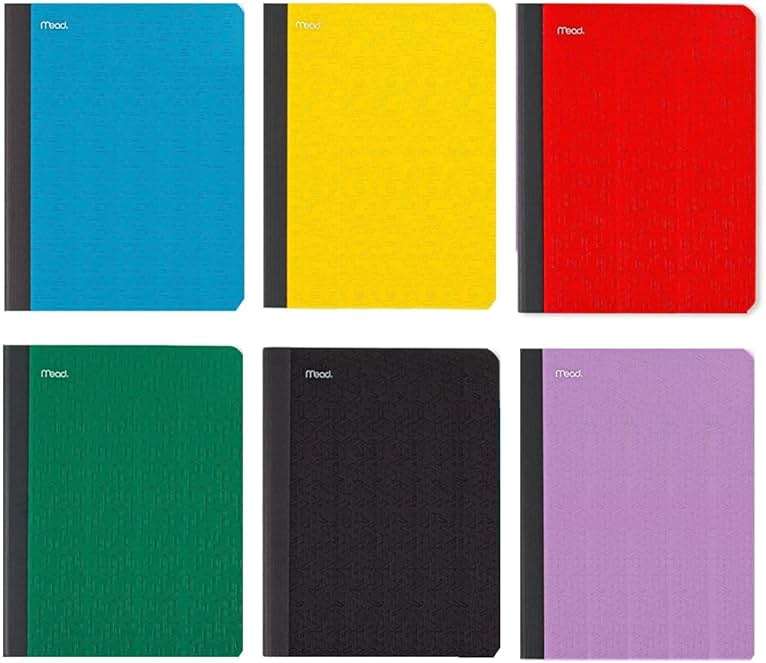 Five Star Composition Book + Study App, 4 Pack, Wide Ruled Paper, 7-1/2" x 9-3/4", 80 Sheets, Forest Green, Tidewater Blue, Fire Red and Harvest Yellow (950033B-ECM) - Image 4