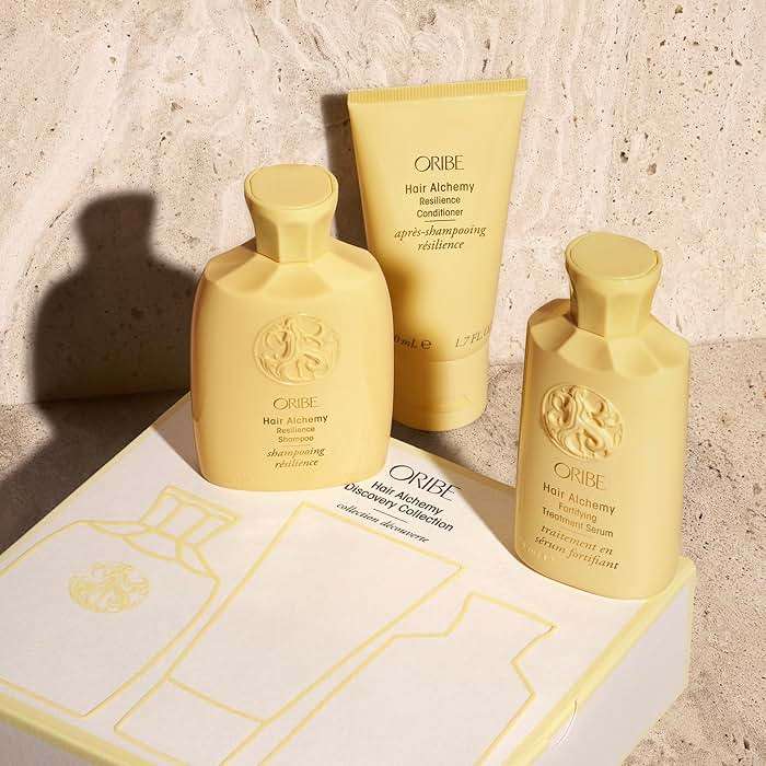 Oribe Hair Alchemy Discovery Travel Set - Prevents Breakage & Strengthens Weak, Fragile Hair - Hydrates & Softens - Strengthening Shampoo (2.5 oz), Conditioner (1.7 oz) & Serum (2.5 oz) - Image 3
