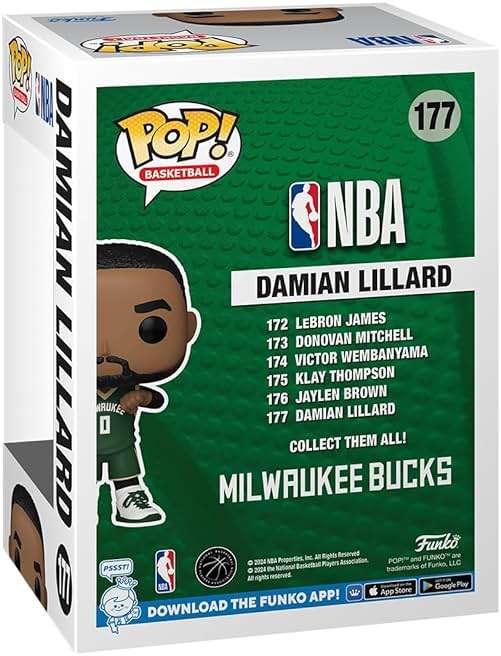 Funko POP! NBA: Bucks - Damian Lillard - Collectable Vinyl Figure - Gift Idea - Official Merchandise - for Kids & Adults - Sports Fans - Model Figure for Collectors and Display - Image 3