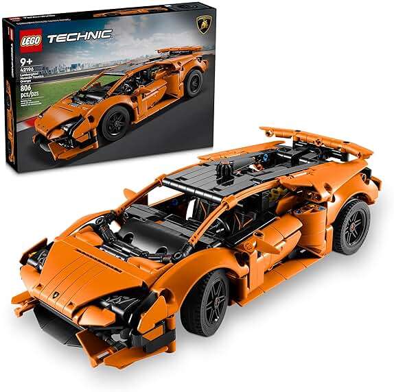 LEGO Technic Lamborghini Huracán Tecnica Orange Toy Cars - Building Toys for Kids, Boys & Girls, Ages 9+ - Lamborghini Toy Car W/ V10 Engine & Steering - Gift Ideas for Birthdays - 42196 - Image 1