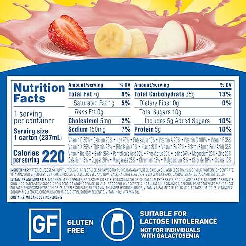 Carnation Breakfast Essentials Fruit and Protein Smoothie Nutritional Drink, Strawberry Banana, 24 – 8 fl oz Cartons (Packaging May Vary) - Image 2