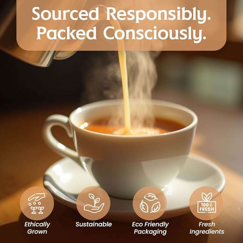 Zyanna Masala Chai Tea - Premium Blended Assam Tea with Indian Masala Cardamom, Cinnamon, Clove, Black Pepper (8.8 Ounce - 125 Cups)- Original Indian Aromatic Spicy Loose ctc Chai Patti for Milk Tea - Image 4