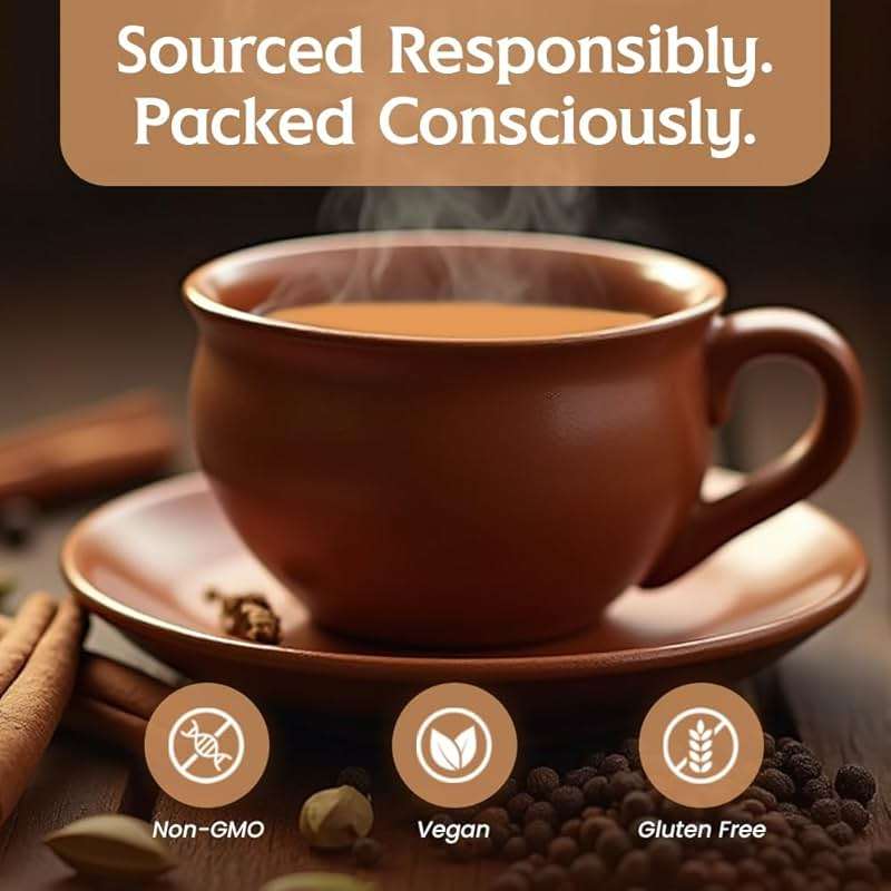 Zyanna Masala Chai Tea - Premium Blended Assam Tea with Indian Masala Cardamom, Cinnamon, Clove, Black Pepper (8.8 Ounce - 125 Cups)- Original Indian Aromatic Spicy Loose ctc Chai Patti for Milk Tea - Image 5