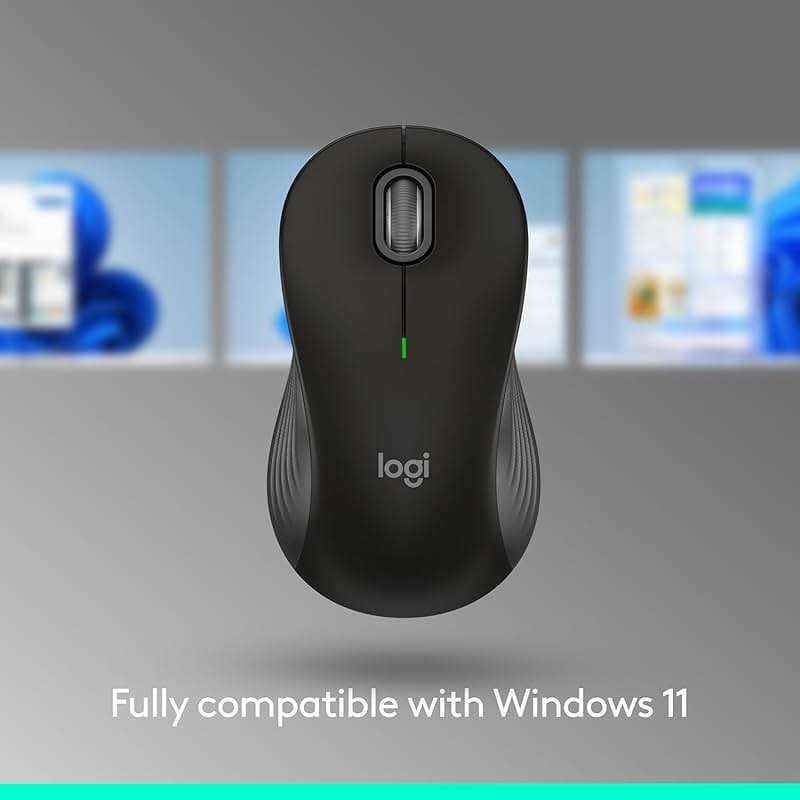 Logitech Signature M550 L Full Size Wireless Mouse - for Large Sized Hands, 2-Year Battery, Silent Clicks, Bluetooth, Multi-Device Compatibility - Black - Image 5