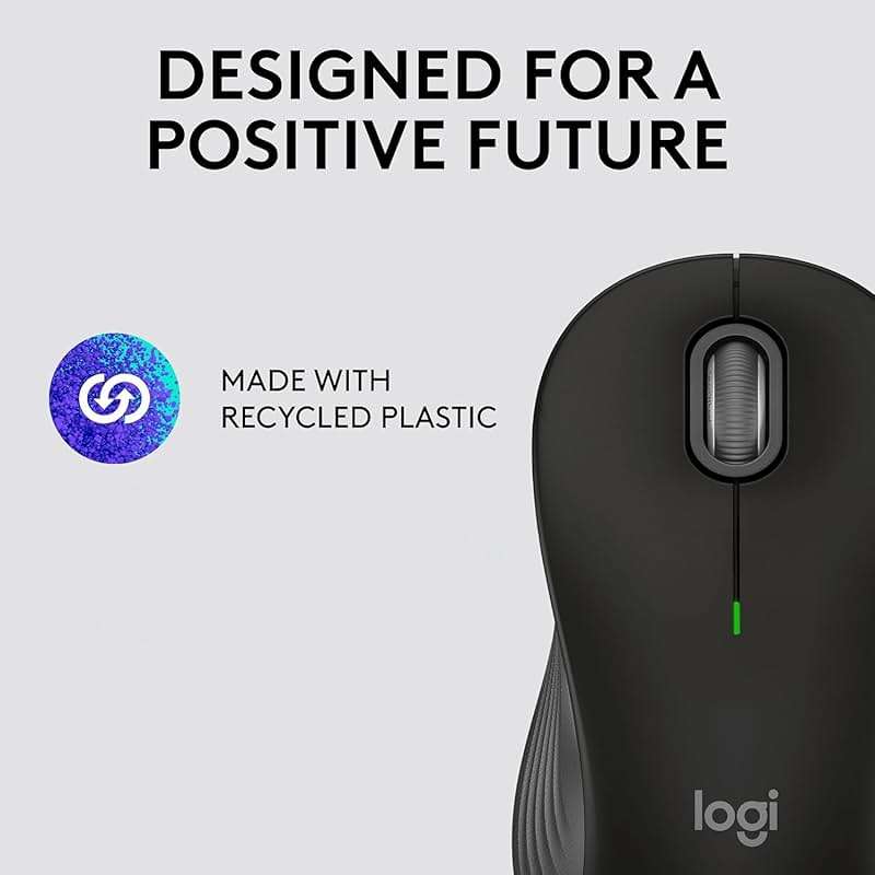 Logitech Signature M550 L Full Size Wireless Mouse - for Large Sized Hands, 2-Year Battery, Silent Clicks, Bluetooth, Multi-Device Compatibility - Black - Image 8