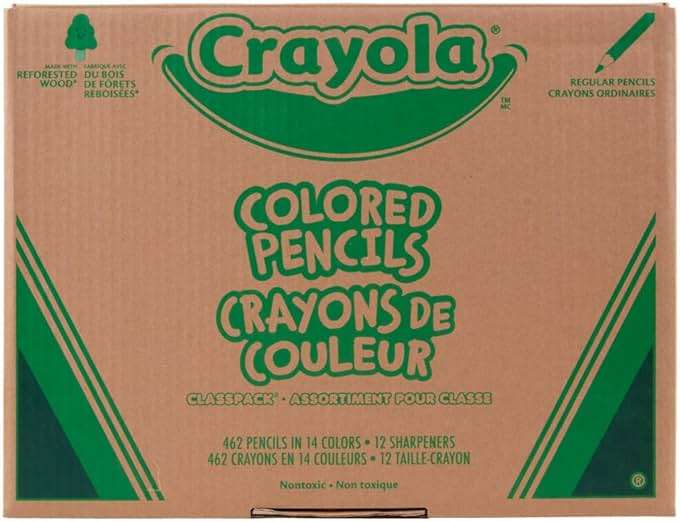 Crayola Colored Pencil Classpack (462ct), Bulk Colored Pencils, 14 Assorted Colors, School Supplies for Teachers, Ages 3+ - Image 1