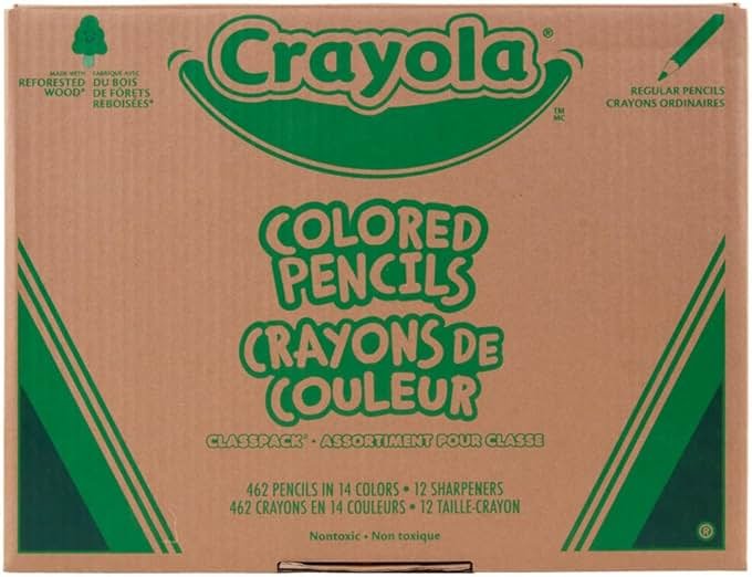 Crayola Colored Pencil Classpack (462ct), Bulk Colored Pencils, 14 Assorted Colors, School Supplies for Teachers, Ages 3+ - Product Image