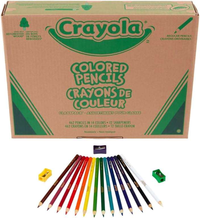 Crayola Colored Pencil Classpack (462ct), Bulk Colored Pencils, 14 Assorted Colors, School Supplies for Teachers, Ages 3+ - Image 2