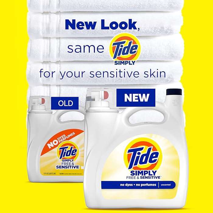 Tide Simply Liquid Laundry Detergent, Free & Sensitive Scent, 89 Loads, 117 fl oz - Image 5