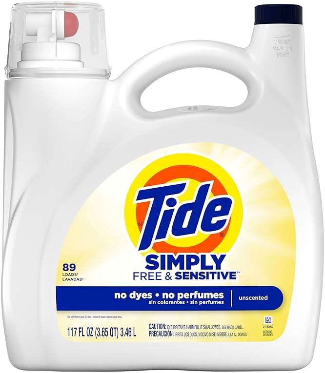 Tide Simply Liquid Laundry Detergent, Free & Sensitive Scent, 89 Loads, 117 fl oz - Image 6
