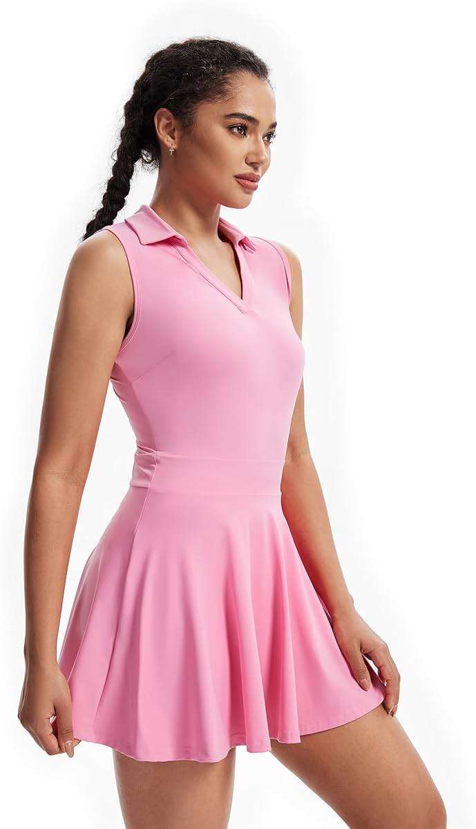 Cute Golf Tennis Dress Workout Athletic Dresses for Women with Shorts Pockets 2 Piece Sets Outfits Summer Clothes - Image 4