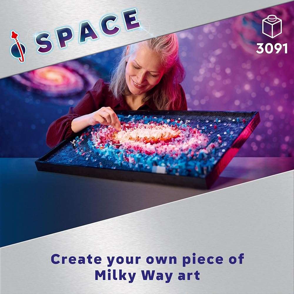 LEGO Art The Milky Way Galaxy Building Set - Space Decor DIY Kits for Adults for Bedroom Wall, Ages 18+ - Gift Ideas for Space Lovers, Men & Women - Includes Frame for Display - 31212 - Image 2