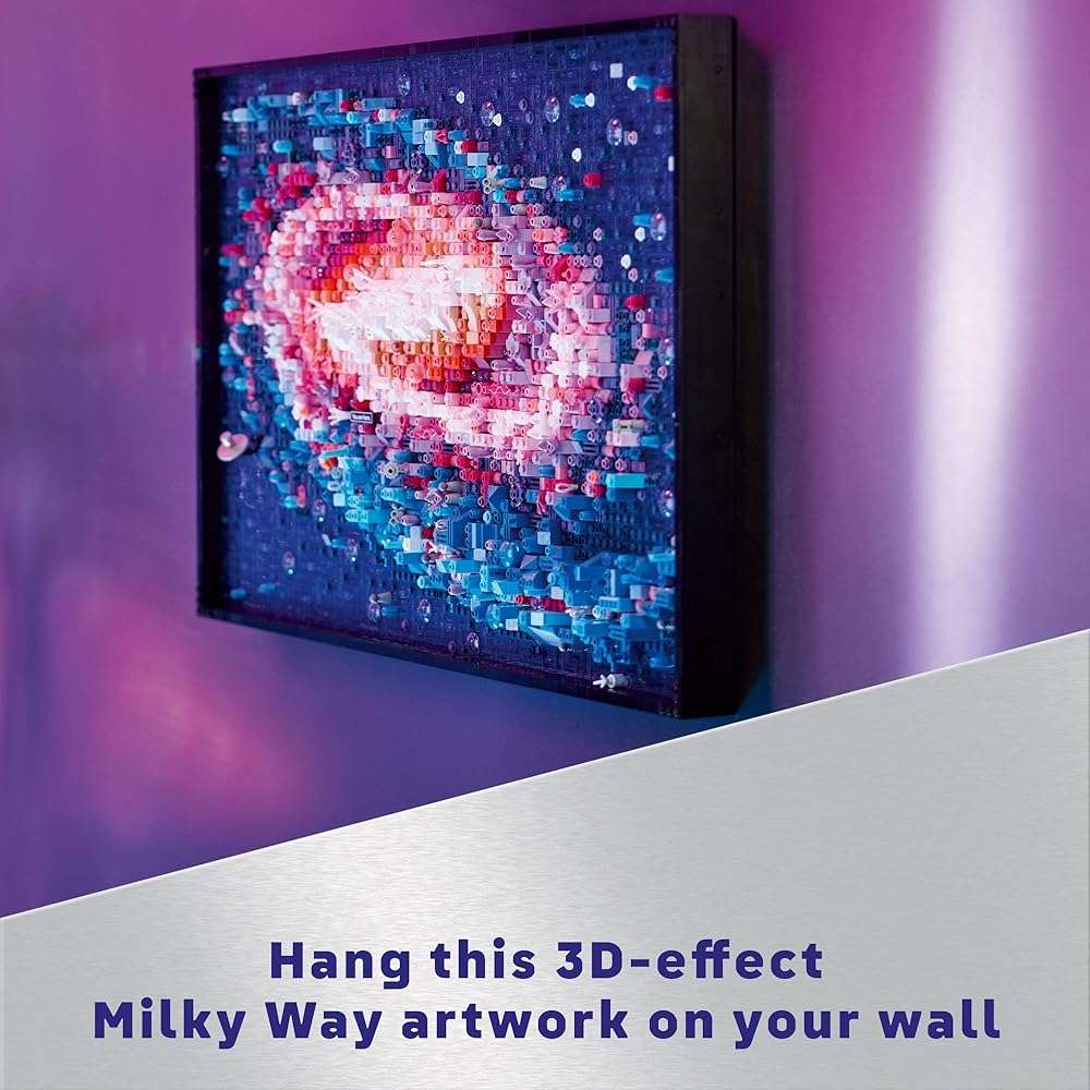LEGO Art The Milky Way Galaxy Building Set - Space Decor DIY Kits for Adults for Bedroom Wall, Ages 18+ - Gift Ideas for Space Lovers, Men & Women - Includes Frame for Display - 31212 - Image 6