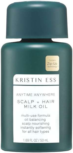Kristin Ess Anytime Anywhere Scalp + Hair Milk Oil, Hydrating for Damaged Hair, infused with Coconut Oil and Jojoba Oil, Castor Oil for Hair Growth - Image 1