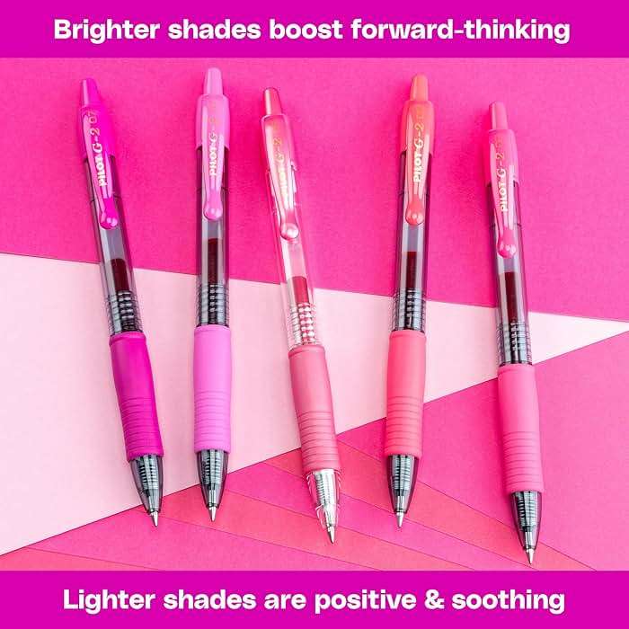 Pilot G2 Premium Gel Roller Pens, Fine Point Gel Pens, Boost Pink Pack, The Colors of Optimism, 8-Pack Pouch, 0.7 mm, Assorted - Ideal for School, Journaling, & Office Writing - Image 5