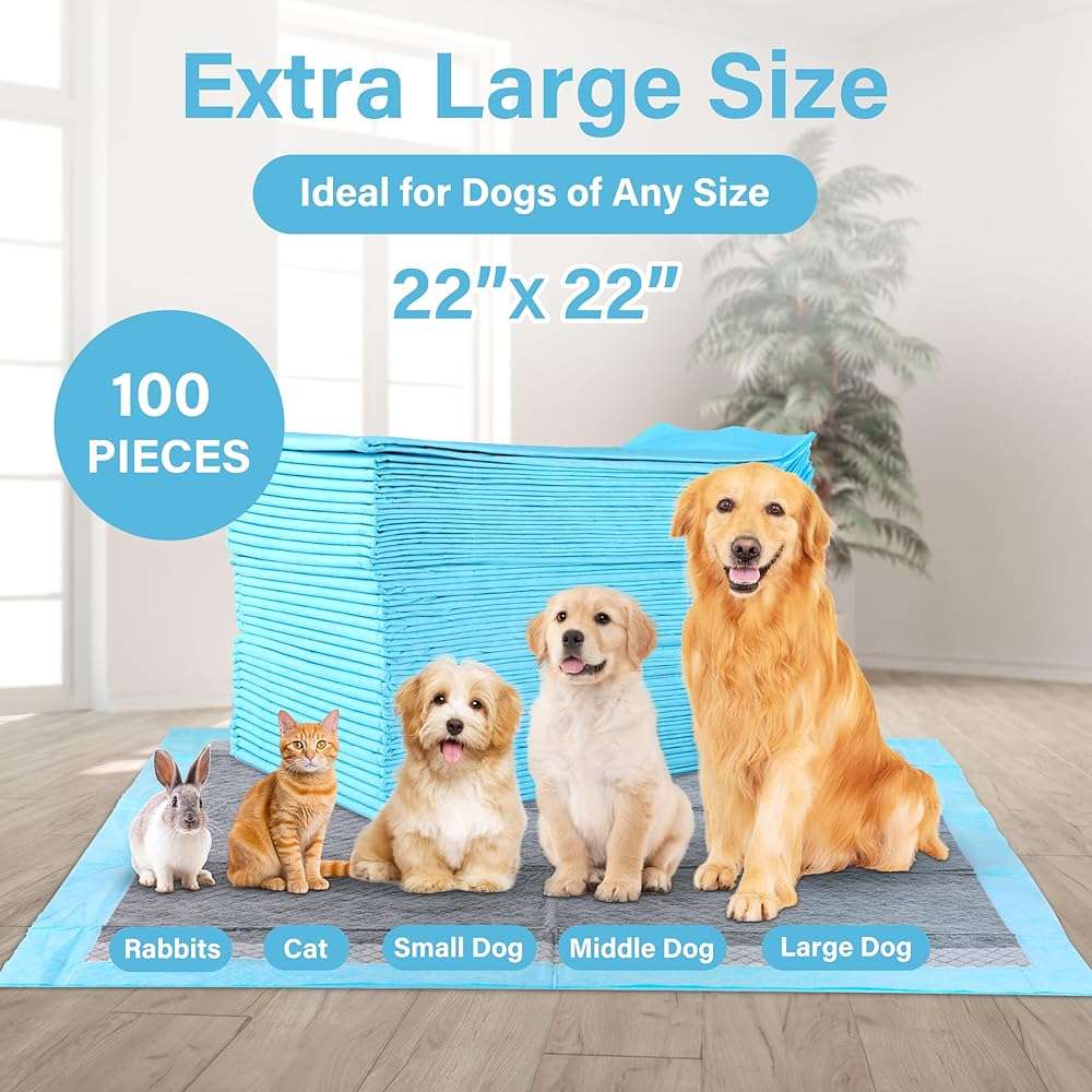 FluffyDream Super Absorbent Waterproof Dog and Puppy Pet Training Pad, Housebreaking Pet Pad,Blue (22"x22"Odor Control, Scented (100PCS)) - Image 4