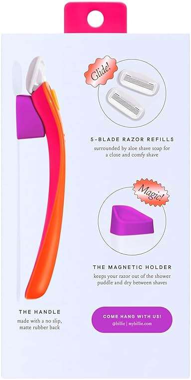 Billie Razors for Women Shave Kit – Women’s Razor + 2 x 5-Blade Razor Refills + Magnetic Holder – Sunburst - Image 9