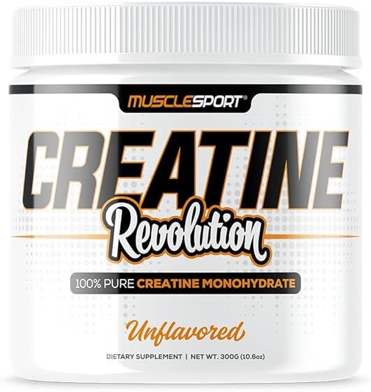 Musclesport Creatine Monohydrate Powder - Micronized Creatine Monohydrate - Energy, Strength & Endurance - 300g, Unflavored - Product Image