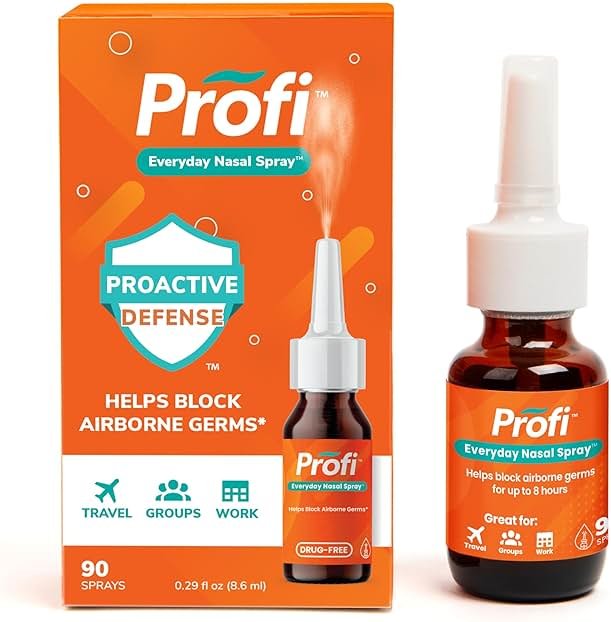 Profi™ Nasal Immune Spray – Cleansing Gel Layer for Airborne Exposure, Up to 8 Hours, Drug-Free Nasal Spray for Everyday Use, Travel, Work & Crowded Spaces (90 Sprays) - Product Image