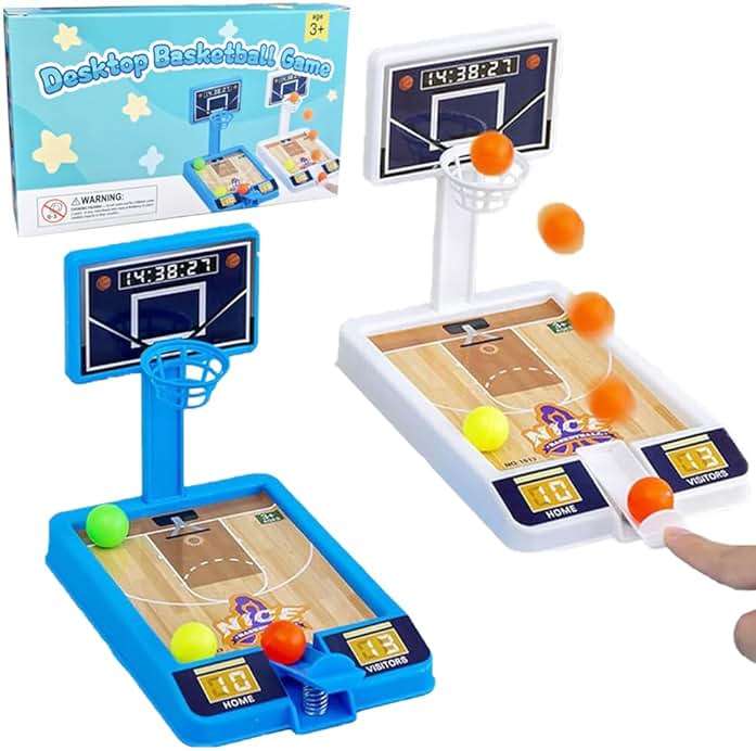 2 Pack Basketball Game Toys, Tabletop Basketball Shooting Game for Kids and Adults, Desk Games for Office for Adult to Reduce Stress, Basketball Party Favors Classroom Prizes for Boys Girls - Image 1