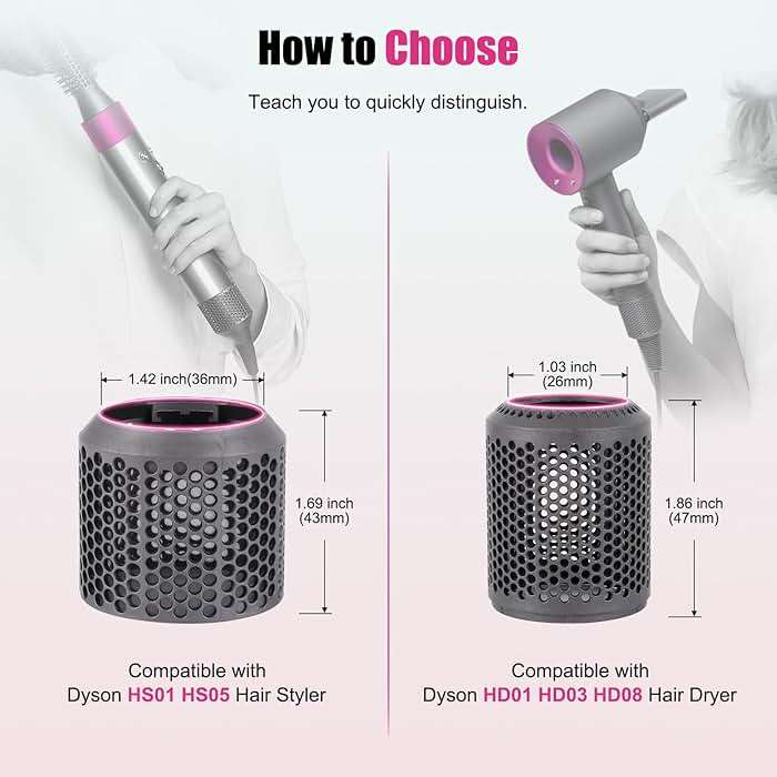 Outer Filter Cover Compatible with Dyson Airwrap Hair Styler with Filter Cleaning Brush HS01 HS05 Magnetic Filter Cage Replacement Parts - Image 2