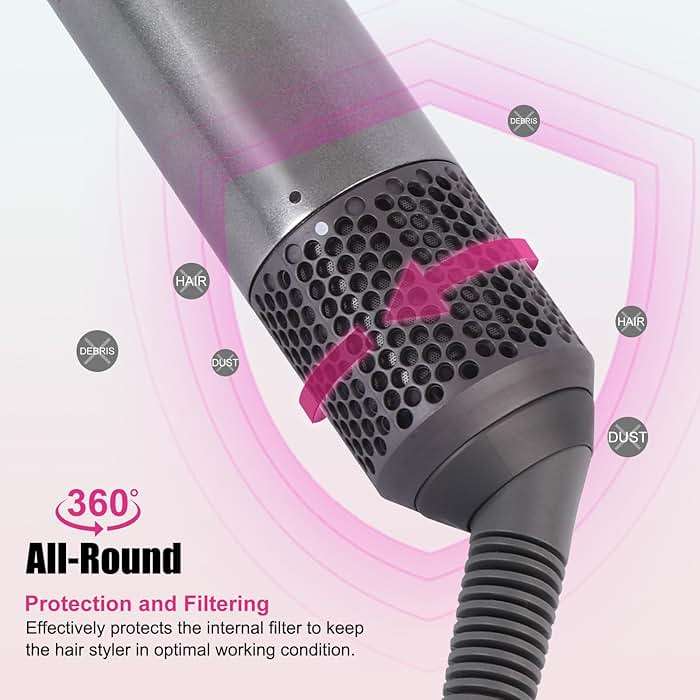Outer Filter Cover Compatible with Dyson Airwrap Hair Styler with Filter Cleaning Brush HS01 HS05 Magnetic Filter Cage Replacement Parts - Image 4