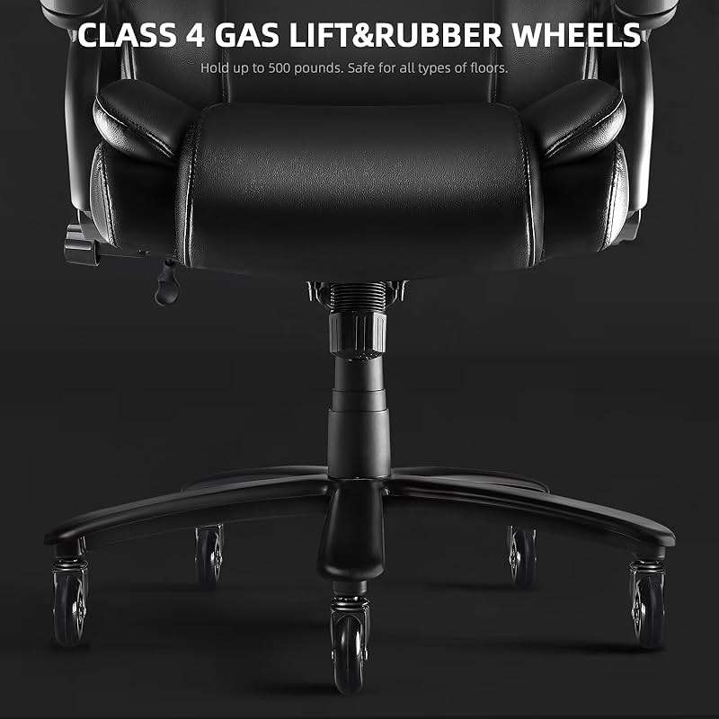 VITESSE 500lbs Heavy Duty Office Chair for Low Back Pain Relief, Big and Tall Office Chair with Ergonomic Lumbar Support, High Back Executive Chair with Quiet Rubber Wheel - Image 7
