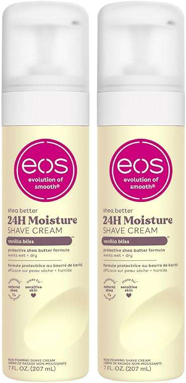 eos Shea Butter Shave Cream - Vanilla Bliss, 24H Moisture Hydration, 7 fl oz, (Pack of 2) - Image 1
