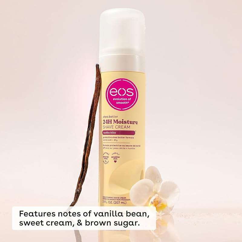 eos Shea Butter Shave Cream - Vanilla Bliss, 24H Moisture Hydration, 7 fl oz, (Pack of 2) - Image 2