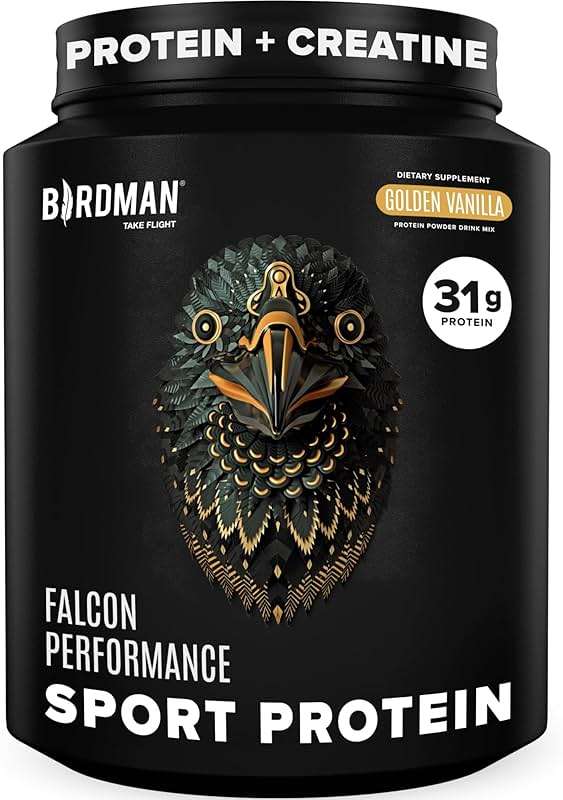 BIRDMAN Falcon Performance Vegan Protein Powder, 31g Protein, 5g Creatine, 5g BCAA, Probiotics, Electrolytes, Pre Workout, Low Carb, Sugar Free & Dairy Free, Plant Based Vanilla Protein -19 Servings - Image 1