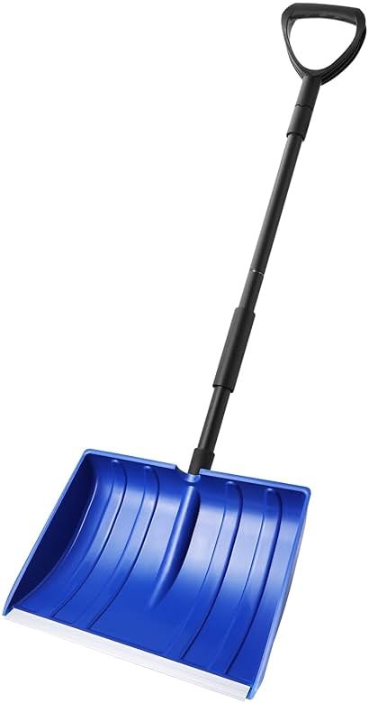 Yocada Snow Shovel for Driveway Home Garage Snow Removal 55 inch Long with D-Grip Handle Aluminum Strip Large Capacity Shovel for Garden Car Camping Outdoor - Product Image