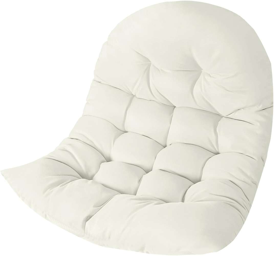 BCKNT Thicken Egg Chair Cushion Replacement, Outdoor Hammock Swing Cushions with Ties, Hanging Wicker Basket Seat Pad with High Elasticity PP Cotton, for Garden Patio Porch Furniture (Only Cushion) - Image 1