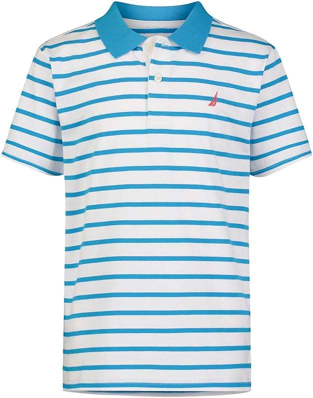 Nautica Boys Short Sleeve Fashion Polo, Button Closure, Soft & Comfortable - Image 1