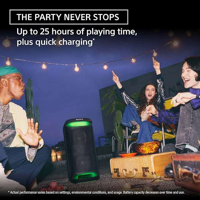 Sony SRS-XV500 Portable Bluetooth Karaoke Party Speaker & Karaoke Machine, 25-Hour Battery, Splash Resistant, Ambient Lights - Image 6