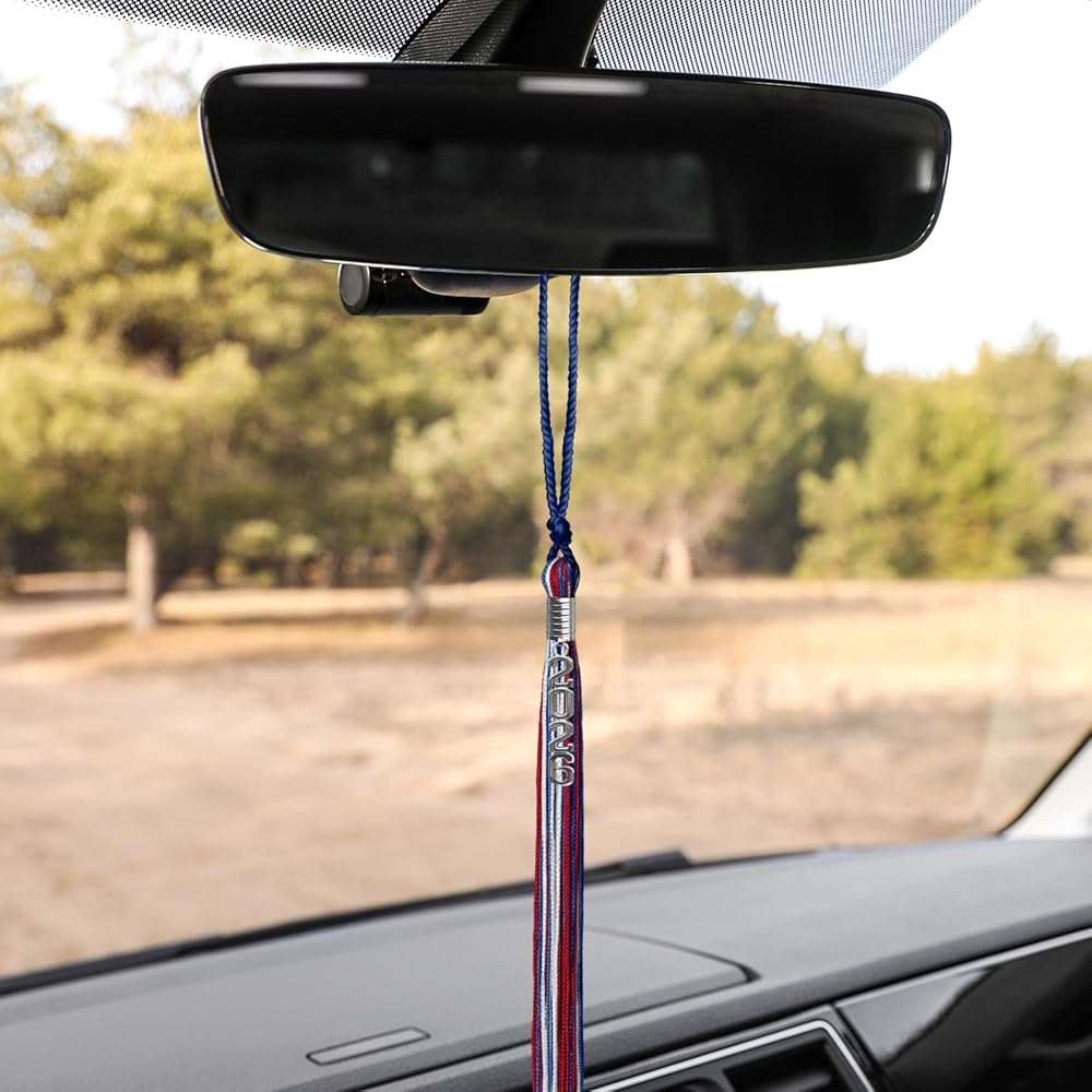 Endea Graduation Mixed Triple Color Tassel with Silver Stacked Date Drop - Image 6