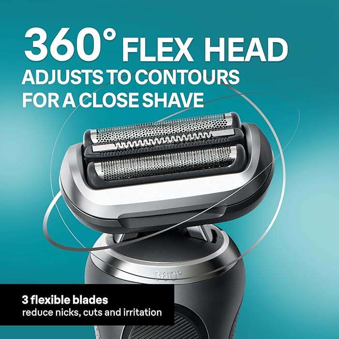 Braun Series 7 Electric Shaver for Men, Wet & Dry Foil Razor, 4-in-1 SmartCare Clean & Charge Center, Beard Trimmer Attachment, Stubble Attachment, Travel Case, Grey 7185cc - Image 5
