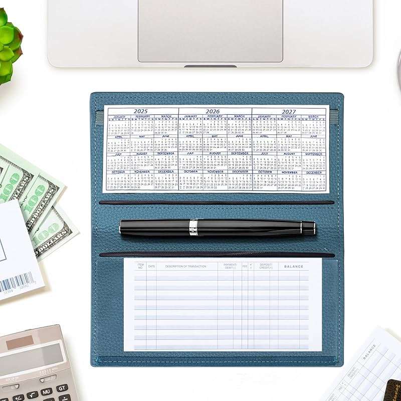 CASMONAL Checkbook Covers for Personal Checkbook Holder RFID Premium Vegan Leather Checkbook Cover for Duplicate Checks - Image 8