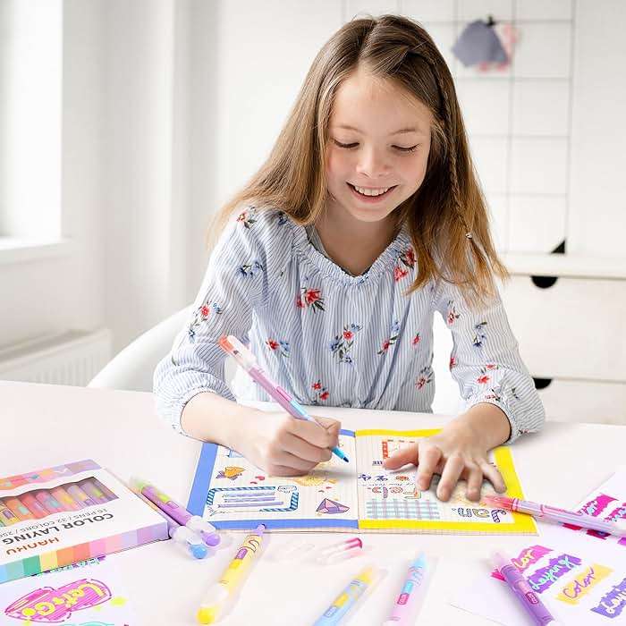 HANKU Color Layering Double Sided Markers, 16pcs 32 Colors Dual Tip Magic Markers, Broad and Fine Tips, Color Changing Washable Markers, Dry-Quickly Non-Toxic Pens for Bullet Journal, Coloring Books - Image 2