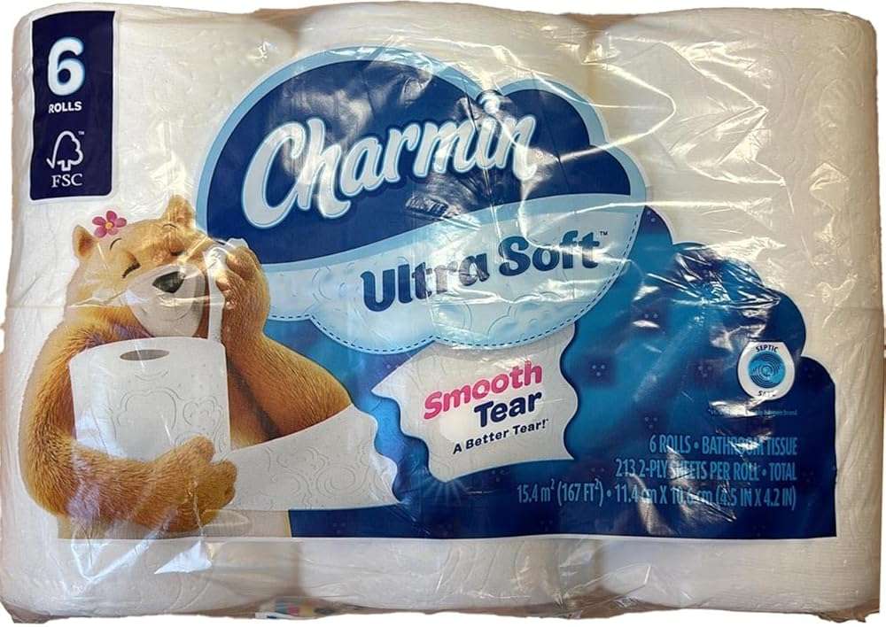 Charmin Ultra Soft Smooth Tear Toilet Paper- 6 Rolls 213 Sheets Each - Image 1