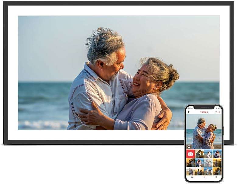 Digital Picture Frame, 15.6 Inch Large Frameo Digital Photo Frame WiFi, 32GB, 1920 * 1080 IPS HD Touch Screen, Tabletop&Wall-Mounted, Share Picture Video, Birthday, Wedding, for Mom - Image 1
