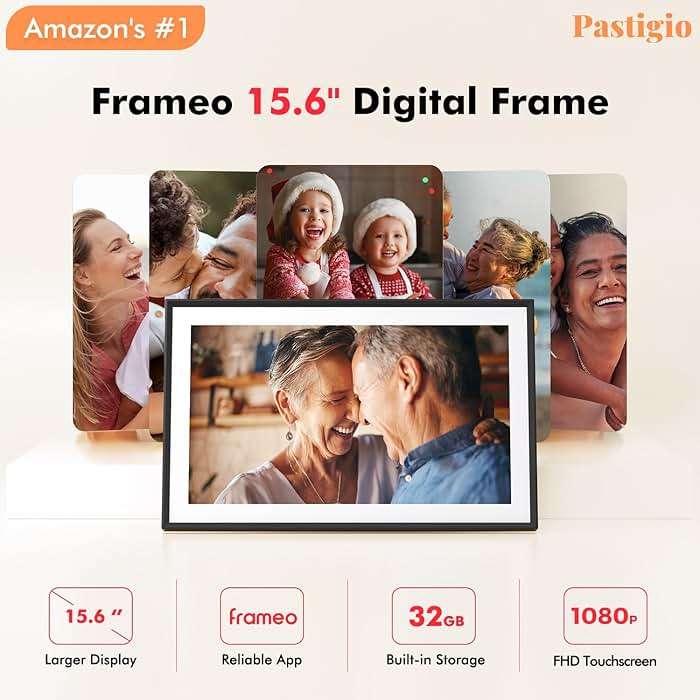 Digital Picture Frame, 15.6 Inch Large Frameo Digital Photo Frame WiFi, 32GB, 1920 * 1080 IPS HD Touch Screen, Tabletop&Wall-Mounted, Share Picture Video, Birthday, Wedding, for Mom - Image 2