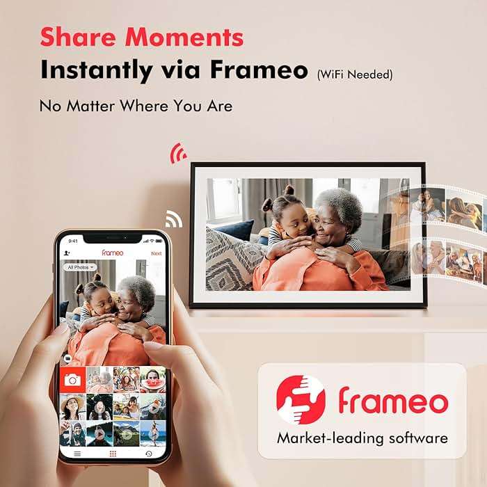 Digital Picture Frame, 15.6 Inch Large Frameo Digital Photo Frame WiFi, 32GB, 1920 * 1080 IPS HD Touch Screen, Tabletop&Wall-Mounted, Share Picture Video, Birthday, Wedding, for Mom - Image 3