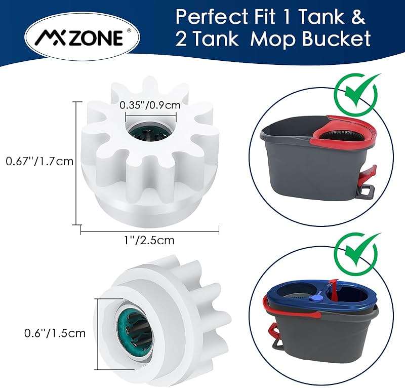MXZONE Pedal Bearing Replacement Compatible with O Cedar Mop Bucket, One Way Clutch Gear Sprockets Repair Spin Mop and Bucket, 2 Packs - Image 2