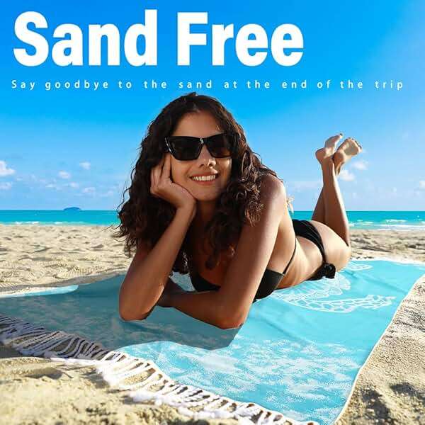 Widdonen Thin Turkish Beach Towel Lightweight Quick Dry Absorbent Cotton Bathroom Bath Pool Swim Towels Extra Large Oversized Sand Free Beach Accessories Essentials Cloud Gifts for Adult - Image 4