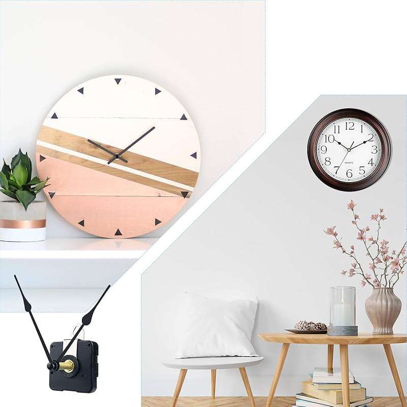 31mm Quartz Long Shaft Clock Movement DIY Wall Clock Movement Mechanism Clock Repair Kit Replacement (Shaft Length 1-1/5 inch,2 Pair Hands) (Shaft Length 1-1/5 inch) - Image 6