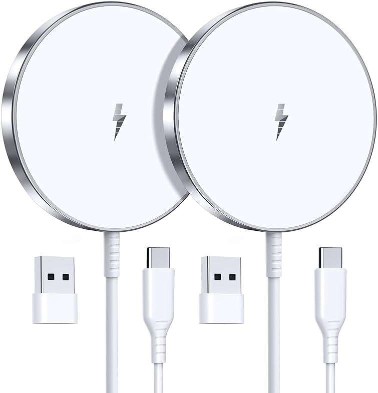 Magnetic Wireless Charger 15W Fast Mag Safe Charger for Cell iPhone 17 Pro Max/17 Pro/17 Air/17/16/15/14/13/12 Series 2 Pack Charging Pad for AirPods 3/2/Pro 2/Pro Original Replacement - Image 1