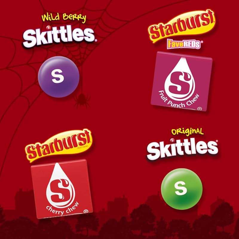 Skittles, Starburst Fun Size Chewy Candy Assorted Variety, Individually Wrapped, 32.28 Ounces, Bulk Bag - Image 3