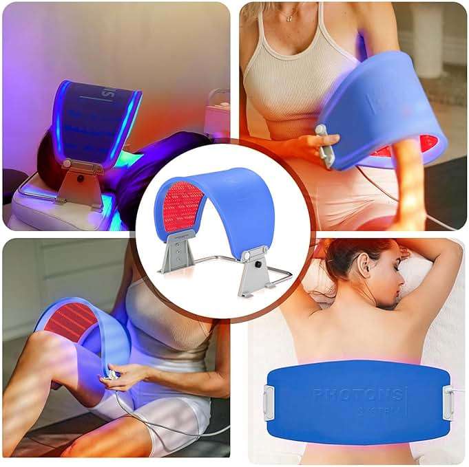 ZOVIE Red Light Therapy Mask-Infrared Photons Facial Skin Care Machine LED Beauty Mask-Flexible Led Light Therapy(Navy-Blue) - Image 7